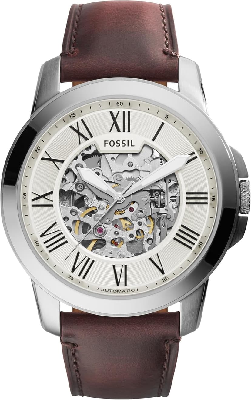 Fossil Men's Grant Quartz Stainless Steel and Leather Chronograph Watch