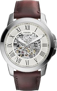 Fossil Men's Grant Quartz Stainless Steel and Leather Chronograph Watch