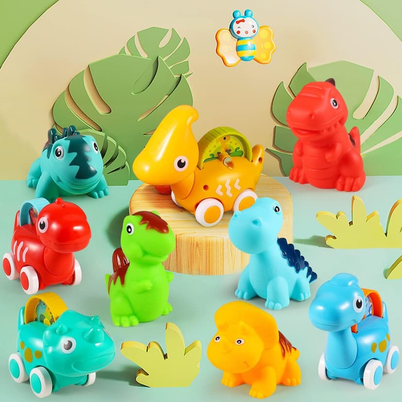 9 PCS Vehicles for Baby Boy Gifts,1 Year Old Toys for Toddler Boy Toys 1-2,1st Birthday Gift for Infant 12 18 Months ALASOU Dinosaur Car Toys for 1 Year Old Boy Gifts with Playmat/Storage Bag B09MN585VM