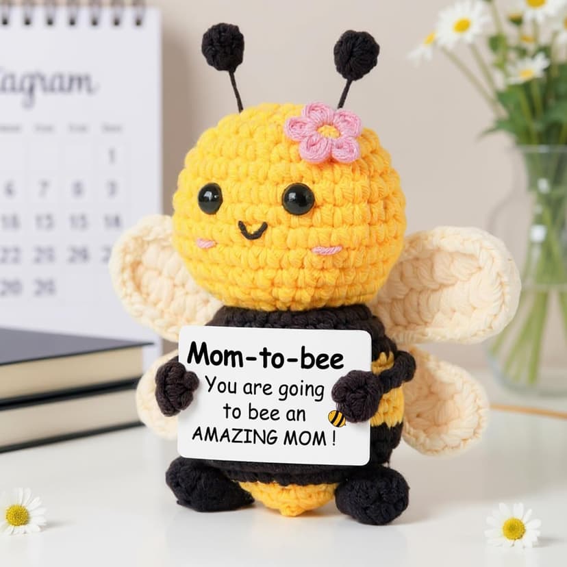 Mom to Be Gifts, Pregnancy Gifts for Expecting Mom, First Time Moms, Wife, Friend, Sister, Mommy to Be Gift, Gift for Pregnant Women, Cute Handmade Crochet Bee Support Present B0F99T7Q2R