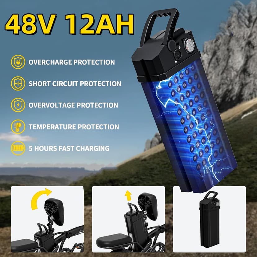 Electric Bike for Adults&Teens,550w Motor | 48V 12V Removable Battery | 23Mph Speed | PAS Mode 35 Miles Range | 14" Foldable E-Bike | Dual Disc Brakes | Ul 2849 Certified | Commuter Mini Bikes