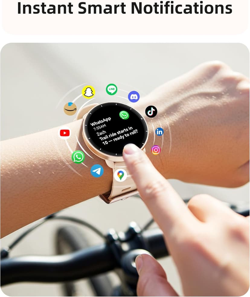 Parsonver Parsonver Swimming Smart Watch, 5ATM Waterproof for Pool & Open Water, Built-in GPS & Compass, AMOLED Fitness Tracker with 100+ Sports Modes, Heart Rate & Sleep Monitor, AI Swim Analysis, French Grey