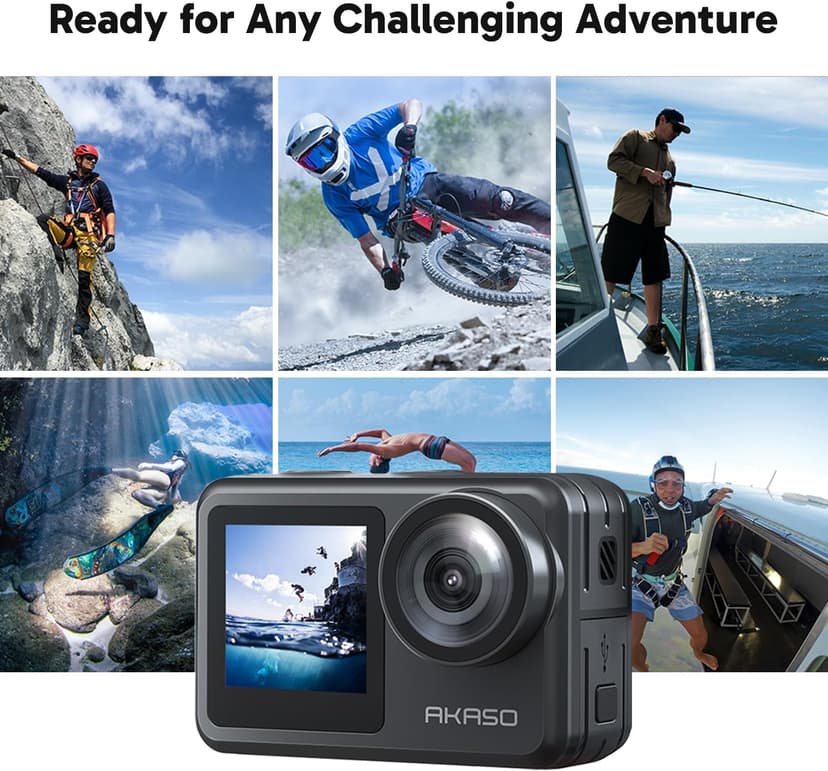 AKASO Brave 7 LE 4K30FPS 20MP WiFi Action Camera with Touch Screen EIS 2.0 Zoom Remote Control 131 Feet Underwater Camera with 2X 1350mAh Batteries Support External Microphone Vlog Camera