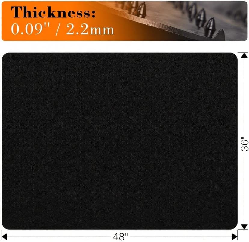 Chair Mat for Carpet, QQpony 36" x 48" Office Chair Mat for Carpeted Floors, Heavy Duty Vinyl Floor Mat with Grips, Carpeted Floor Protector Rolling Computer Desk Mat for Home Office (Black)