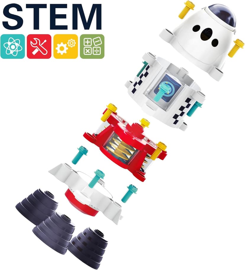 Spaceship Building Playset w/Electric Drill, 2 Astronauts, Educational Learning Science Kit Birthday Gift for Age 3 4 5 6 7 8 iPlay, iLearn Rocket Space Toy 3 4 5 Year Old Boys Kids Girls, Toddler STEM B0BYYV9185