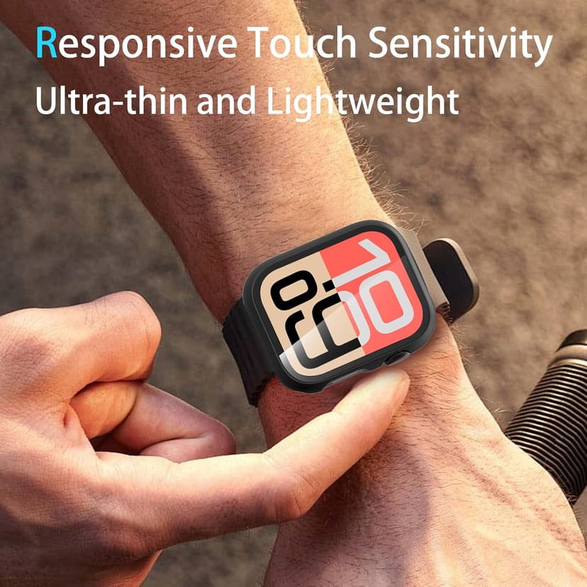 [6 Pack] Case for Apple Watch SE 3/SE 2nd Gen Series 6 5 4 SE 44mm Screen Protector with Ultra-Thin Tempered Glass, Full Coverage Anti-Scratch Hard Face Cover for iWatch 44 mm