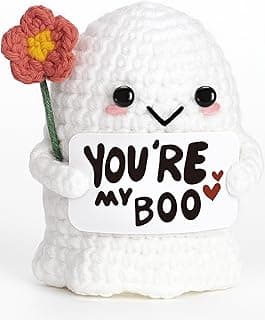 You're My Boo Buddy Cute Halloween Spooky Gifts - Funny & Romantic Handmade Crochet Ghost Plush Decor for for Girlfriend, Boyfriend, Couples, Her, Him, Friends, Valentine,Christmas Stocking Stuffer