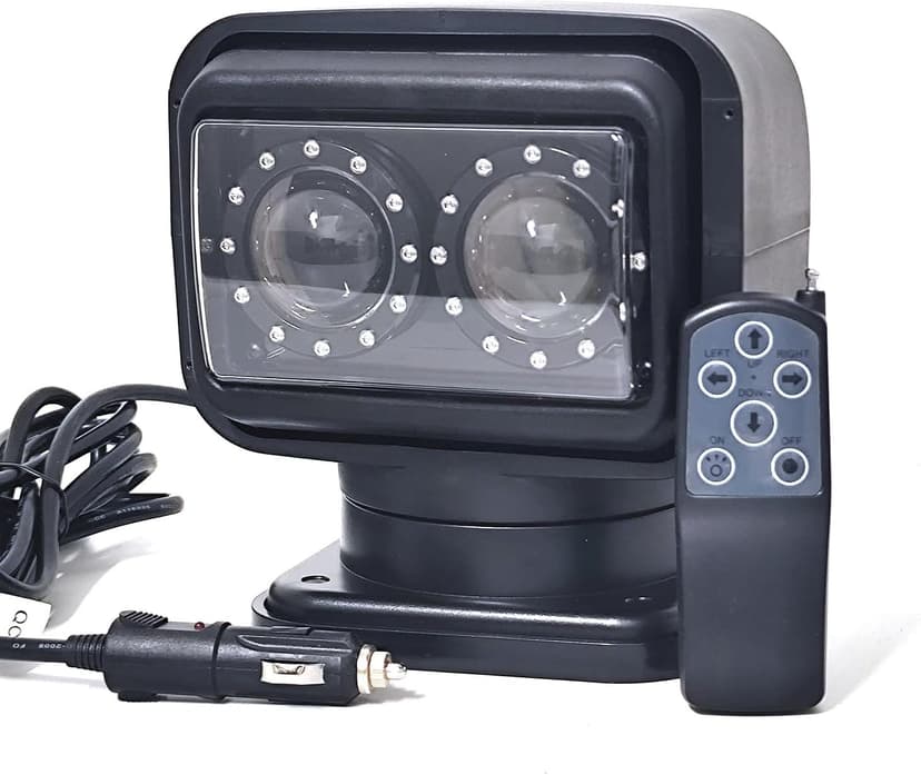 Led Search Light 6 Inch 60W 360 Degrees Rotating Remote Control 9-32V Work Lamp Spot Driving Lamps Fog Lights Offroad Lights Hunting SUV ATV 4X4 Truck Boat Camping Fishing Exploring Lighting