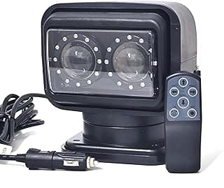 Led Search Light 6 Inch 60W 360 Degrees Rotating Remote Control 9-32V Work Lamp Spot Driving Lamps Fog Lights Offroad Lights Hunting SUV ATV 4X4 Truck Boat Camping Fishing Exploring Lighting