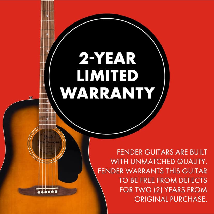 Fender California Debut Redondo Series Acoustic Guitar, Beginner Guitar, 2-Year Warranty, 2-Tone Sunburst
