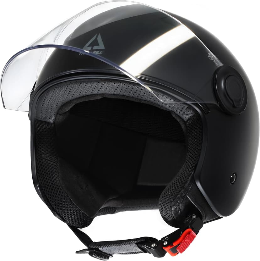 TRIANGLE Open Face Motorcycle Helmet Retro 3/4 Helmets with Clear Visor for Men Women DOT Approved