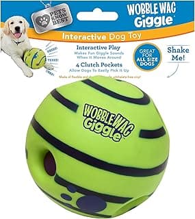 Wobble Wag Giggle Ball | Rolling Enrichment Toy for Fun Playtime, Interactive Play for Indoor or Outdoor, Keeps Dogs & Puppies Large, Medium or Small Busy & Moving, As Seen on TV | Pack of 1