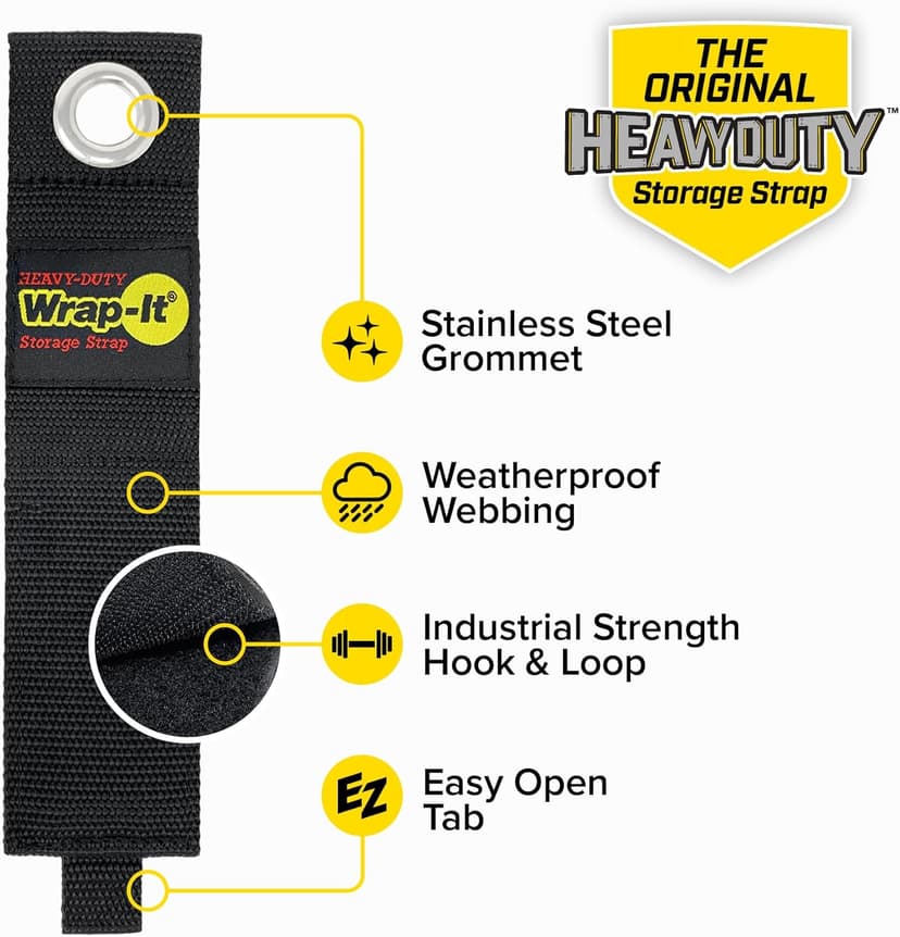 Garage Storage Extension Cord Organizer Cable Straps and Yard Cord Storage for Hose Organizer, Tools, RV Accessories Heavy-Duty Wrap-It Storage Straps - Assorted 6-Pack B06Y5Q4VZD