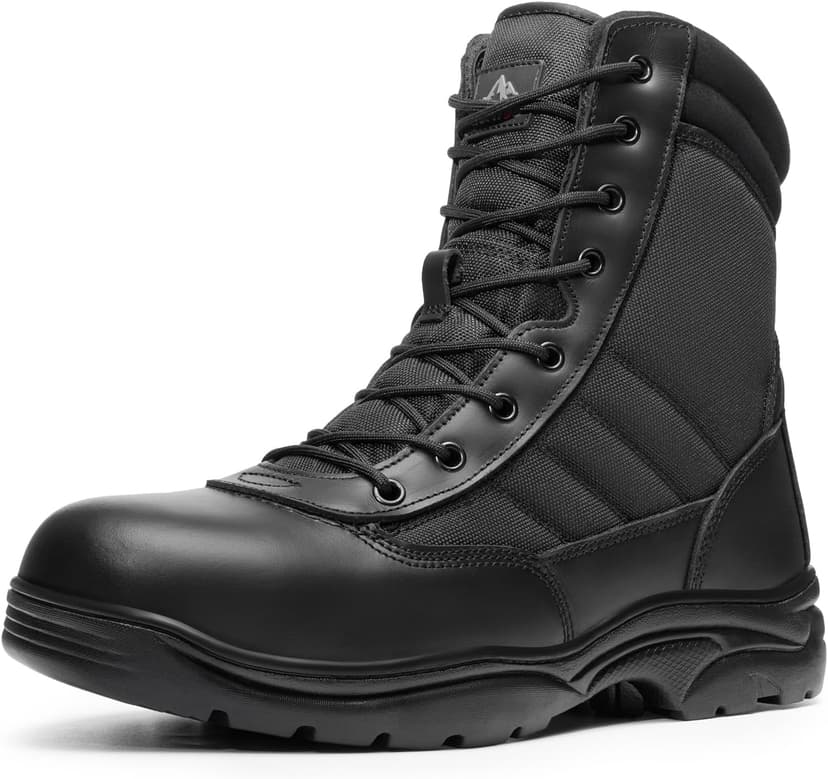 NORTIV 8 Steel Toe Boots for Men Safety Industrial & Construction Military Work Boots Slip Resistant ASTM F2413-18, TROOPER-STL