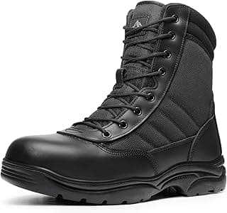 NORTIV 8 Steel Toe Boots for Men Safety Industrial & Construction Military Work Boots Slip Resistant ASTM F2413-18, TROOPER-STL