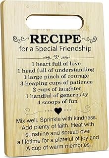 Friend Gifts Kitchen Cutting Board - Recipe For A Special Friendship, Gifts For Thanksgiving Chopping Board, Birthday Gifts For Friends Bestie, Bamboo Cutting Boards For Kitchen Cooking Restaurant