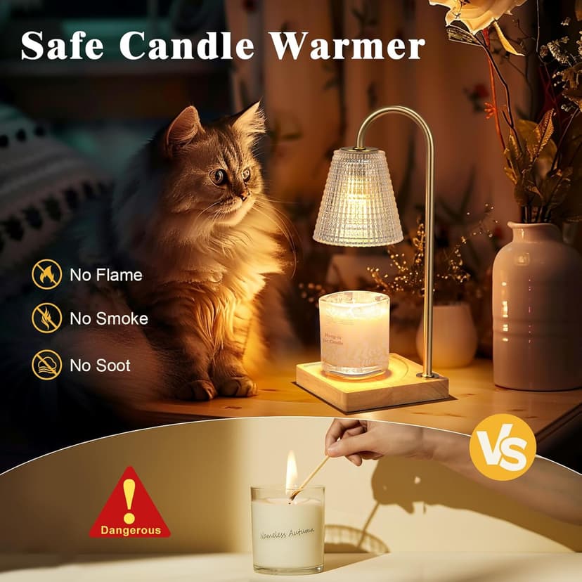 Hong-in Candle Warmer Lamp with Timer Dimmer,Birthday Gifts for Women Mom Sister,House Warming Gifts New Home Room Decor,Vintage Wax Warmer for Scented Wax Jar Candles