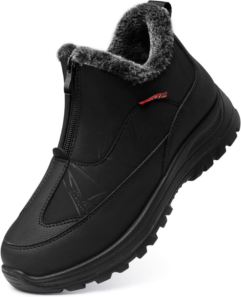 TEMOFON Winter Snow Boots for Women: Waterproof Warm Fur Lined Walking Outdoor Ankle Booties Slip on Snow Shoes Size 5-12
