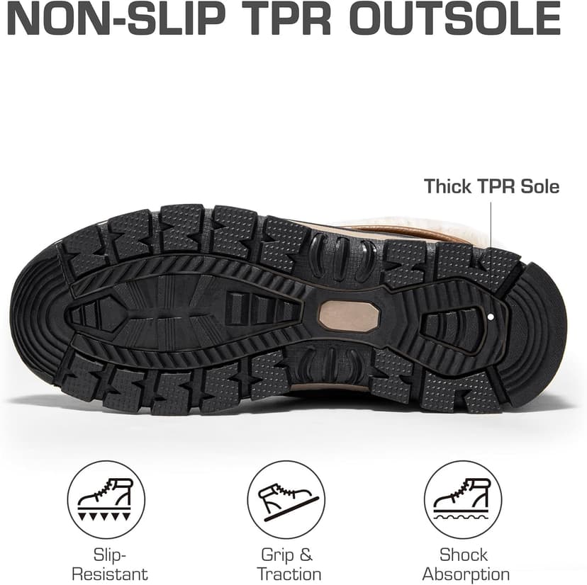 DREAM PAIRS Snow Boots for Women Waterproof Mid Calf Lace Up Duck Boots Warm Faux Fur FuzzyGo Bold Winter Boots for Outdoor