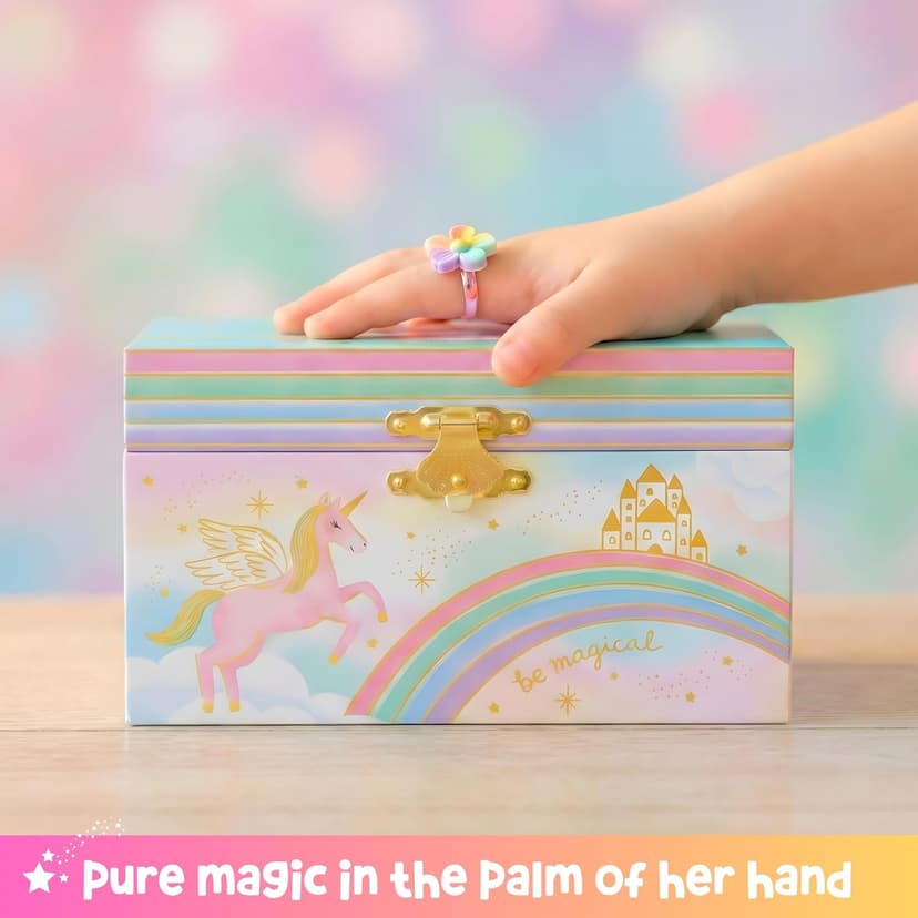 Music Boxes for Little Girls, Toddler Jewelry Box for 4 Year Old Kids, Toys for Toddlers, Birthday Gifts for Kids 5-9 Years Giggle & Honey® Musical Unicorn Jewelry Box for Girls B0CHKLZ7PJ