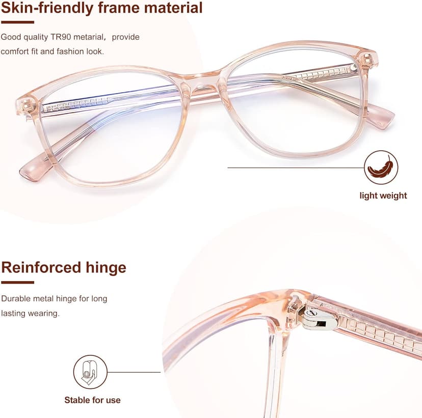 Madison Avenue Blue Light Blocking Glasses Anti Eyestrain UV Glare Blue Light Glasses for Women TV Phone Computer Gaming Eyeglasses Liberty (Crystal Brown)