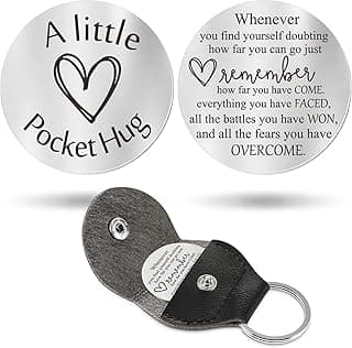 Sureio Pocket Hug Token Gift Long Distance Relationship Keepsake Inspirational Gift with Keychain