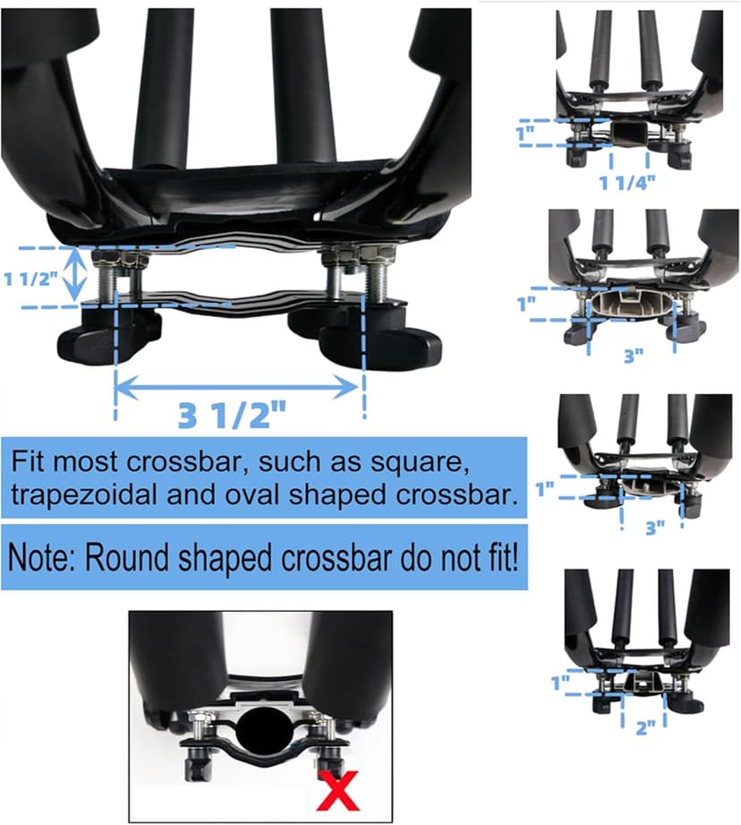 Kayak Roof Rack 2 Pairs Heavy Duty J-Bar Carrier Holder for Canoe, SUV, Cars, Truck, Surf Ski, Tie-Mount on Car Roof Top Crossbar for Trip - Includes 8 Pcs Ratchet, Set of 4