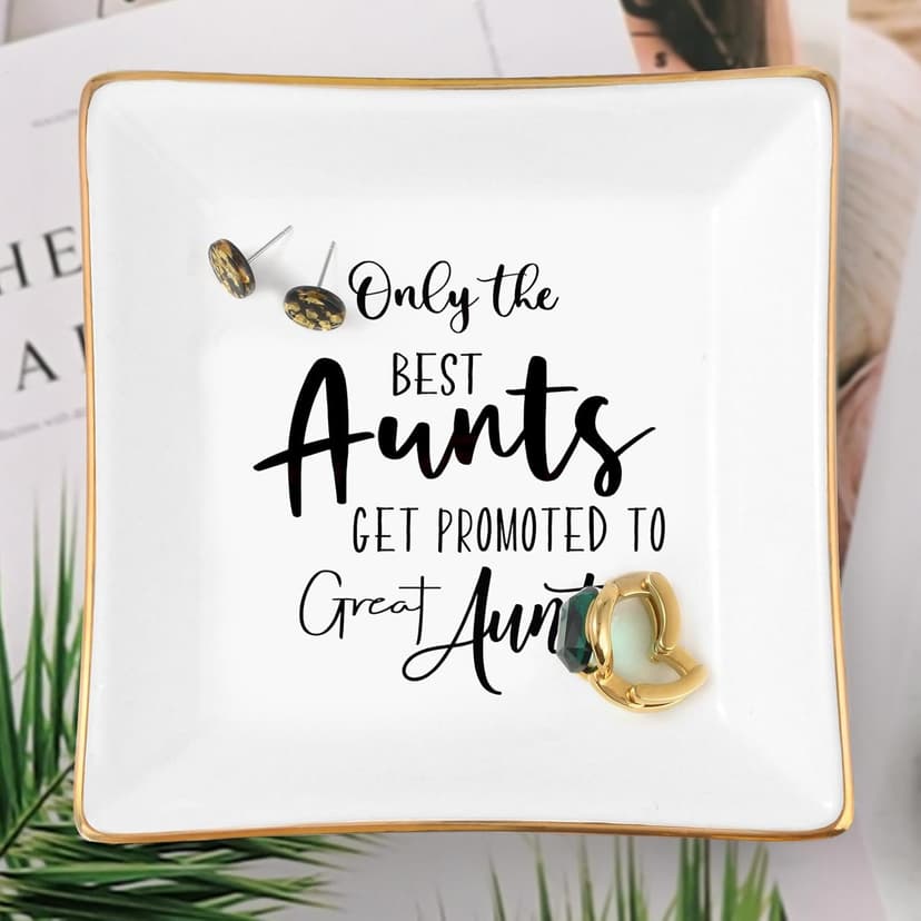 Aunt Gifts: Trinket Dish Ring Holder for Aunts' Christmas, Birthdays, Mother's Day, Valentine's Day, Thanksgiving, Xmas, Weddings