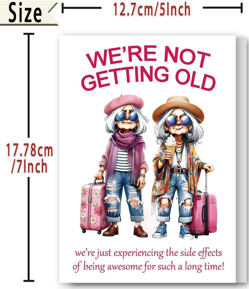 Aging Humor Birthday Decorations for BFF Sister Coworker, Printed Message Inside with Envelope, Idea for Party Celebrations FANCYLUCKY Funny Birthday Card Gifts for Women Her Best Friend B0GTLPLH6Y