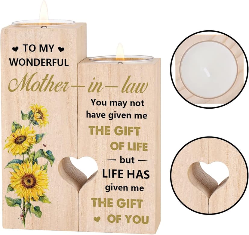 Mother's Day Christmas Birthday Gifts for Mother-In-Law, Mother of the Groom Gifts Mother in Law Gift, Candlestick - Gifts for Mother in Law B0C4JKV1QL