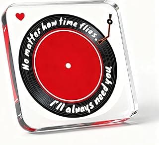 Heartwarming Gift for Husbands, Boyfriends, Couples & Retro-Style Fans, Ideal for Valentine's Day, Birthdays, Christmas, Anniversaries & Home Décor - Romantic Vinyl Record Acrylic Decor(Black and red)