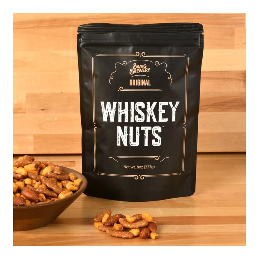 Whiskey Nuts - Gourmet Mix of Slightly Sweet and Salty Almonds, Peanuts, Corn Nuts, & Honey Roasted Sesame Sticks That Brings Out The Flavor Of Whiskey. Great Gift for Men, Women, Bourbon Lovers B0CLYQJTFZ