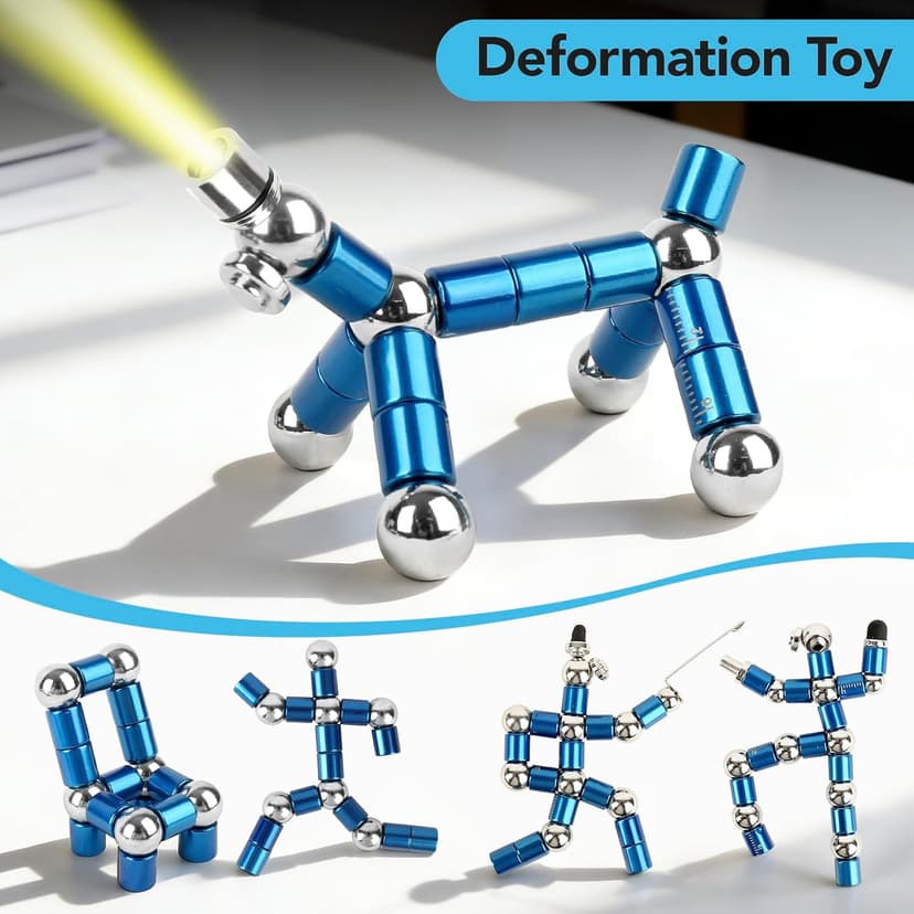 Cool gadget with LED light, transforms into robots, stress relief desk toy, birthday graduation anniversary gift for him Fidget Pen Gift, Multifunction Stress Relief Fidget Toy for Teens and Men B0GZYWB5K5