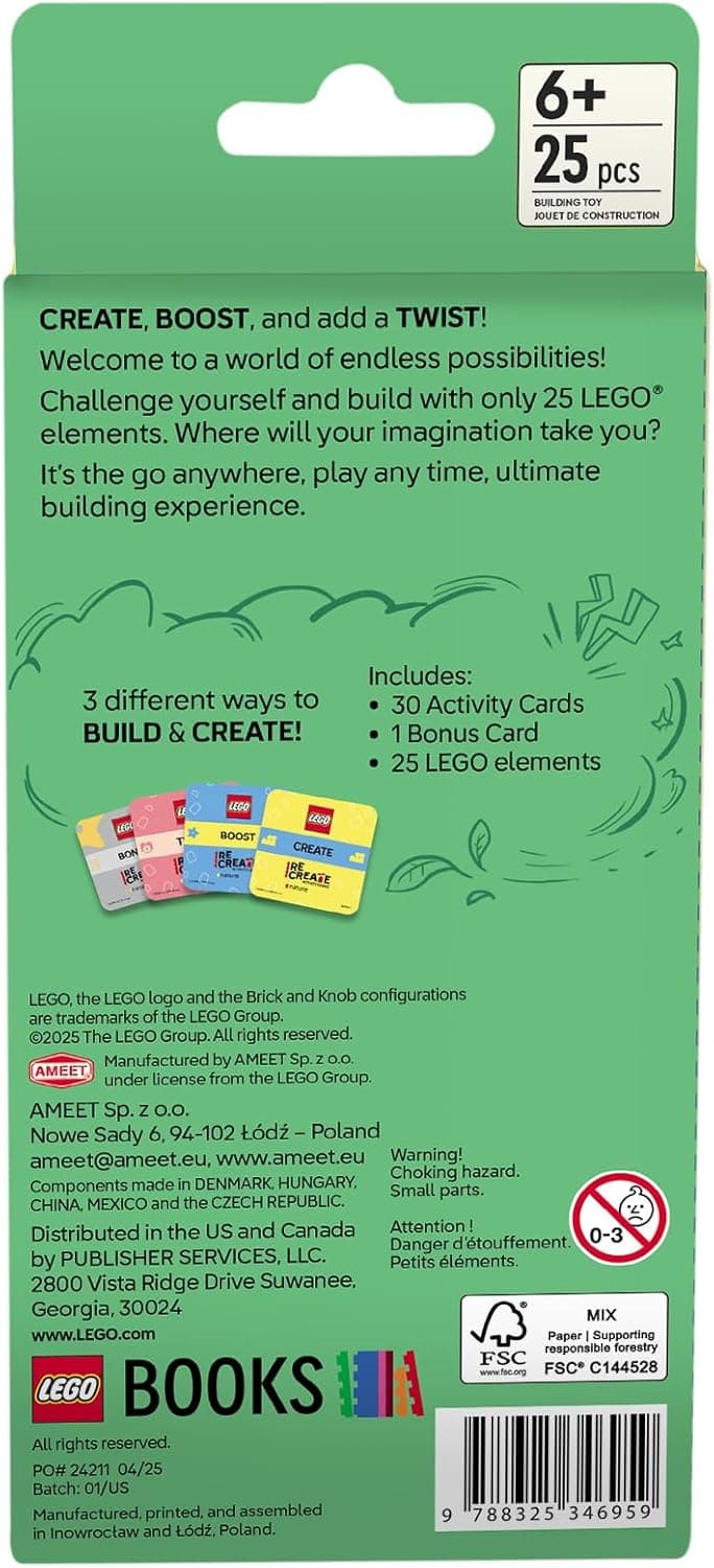 LEGO Recreate Activity Cards – Nature | Creative Building Game with 30+ Activity Cards & 25 LEGO Elements | Ages 6+
