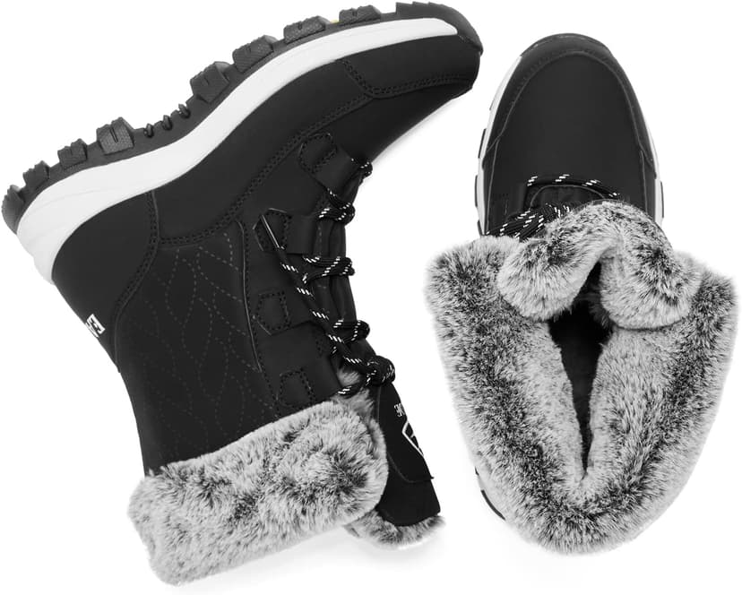 EARLDE Women's Snow Boots Waterproof Winter Boots Mid-Calf Outdoor Lightweight Warm Faux Fur Lined with Non-slip Sole