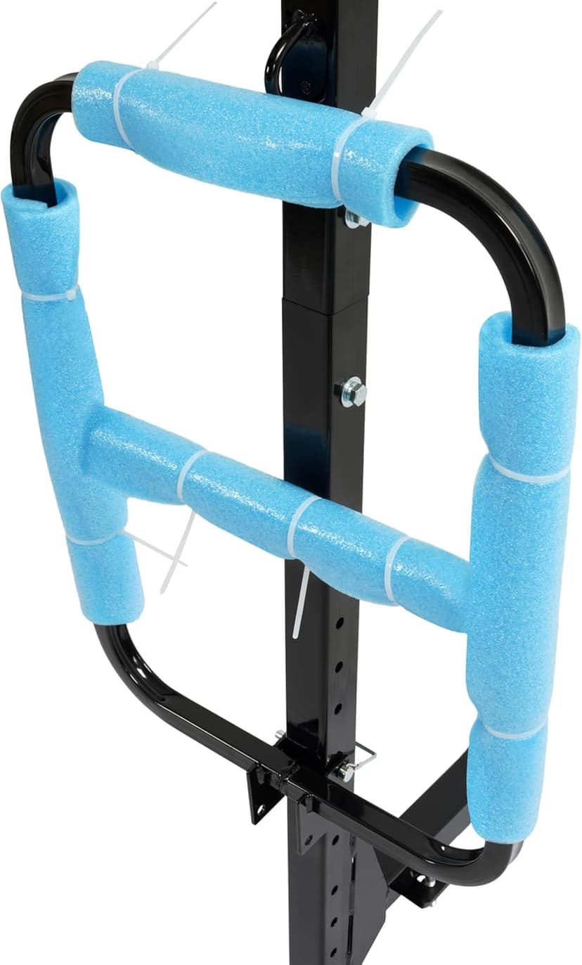 ALMULOO RV Hitch Mount Kayak Rack Fits up to 12'' Kayaks Vertical Standing Kayak Carrier 2'' Hitch Receiver Height Adjustable 150LBS for RV Truck SUV Steel