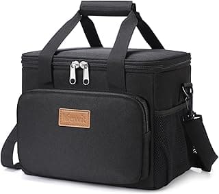 Lifewit Medium Lunch Bag Insulated Lunch Box Soft Cooler Cooling Tote for Adult Men Women, Black 12-Can (9L)