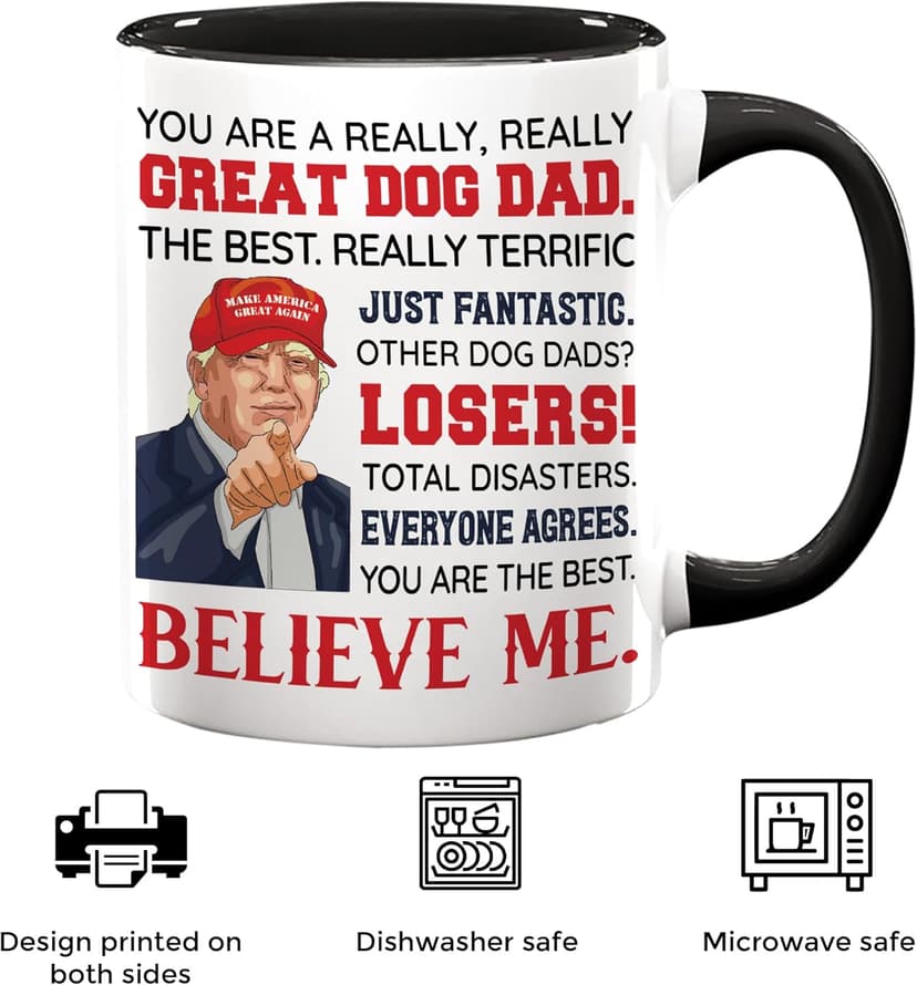 Dog Dad Christmas Gift - Dog Dad Gifts For Men - DogFather Gifts - Pet Lover Owner, Fur Papa Present Idea - Christmas, Birthday, Father's Day Gift for Pet Lovers - Ceramic Mug 11 Oz