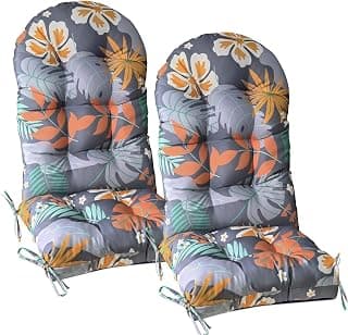 Gnostik 2 Pcs Outdoor Adirondack Chair Cushion 47x19.2x4 in, Floral Waterproof Indoor/Outdoor Thicken Larger High Back Outdoor Chair Cushions Lounge Cushion Replacement Cushions for Patio Furniture