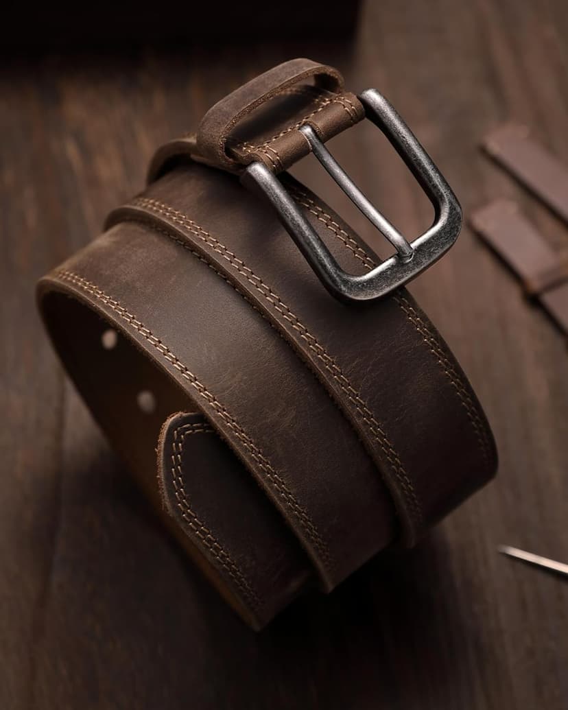 CHAOREN Mens Belts Leather - 35mm Genuine Leather Belt for Jeans - Men Gift for Casual Dress