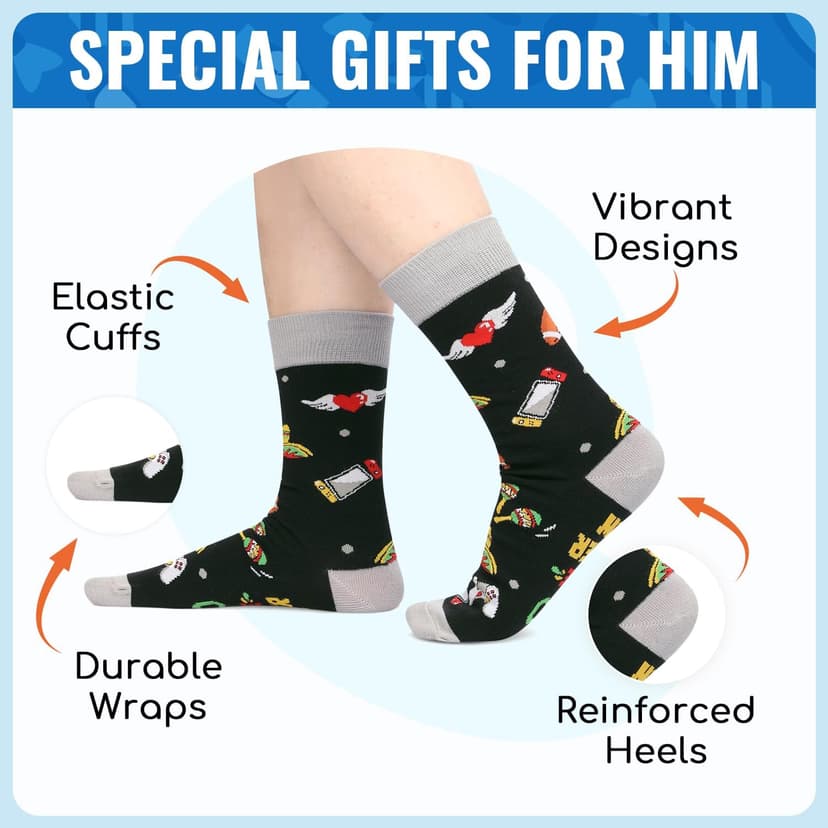 HAPPYPOP Novelty Family Gifts - Gifts for Son Uncle Brother Papa Grandson Nephew, Funny Socks for Him