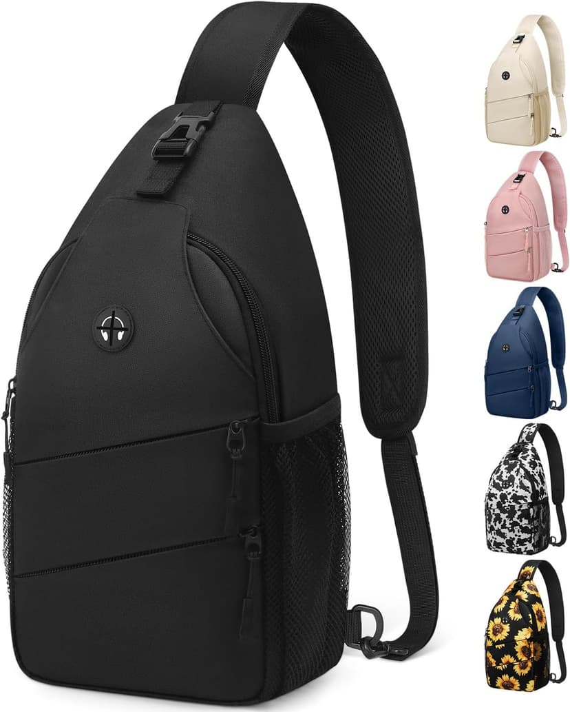 Pritent Crossbody Bags for Women Men Trendy Sling Bag Backpack Casual Chest Bag with Convertible Shoulder Strap
