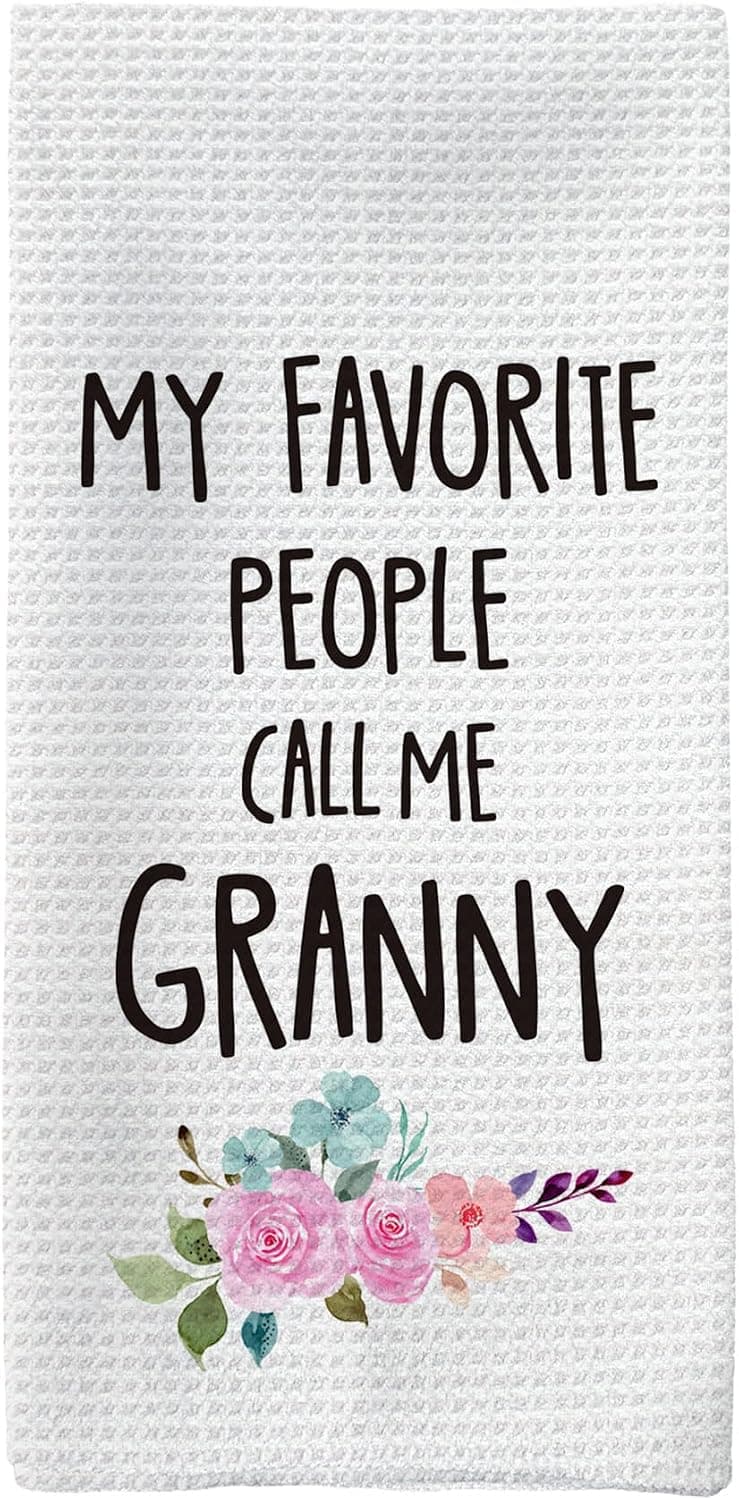 Granny Gifts Kitchen Towels, Granny Grandma Gifts for Mother’s Day Hand Towels, Call Me GrannyDish Towels Dishcloths Tea Towel for Kitchen, Grandma Gift KitchenBathroom Decor, 16x24in B0CZRCQ5J5