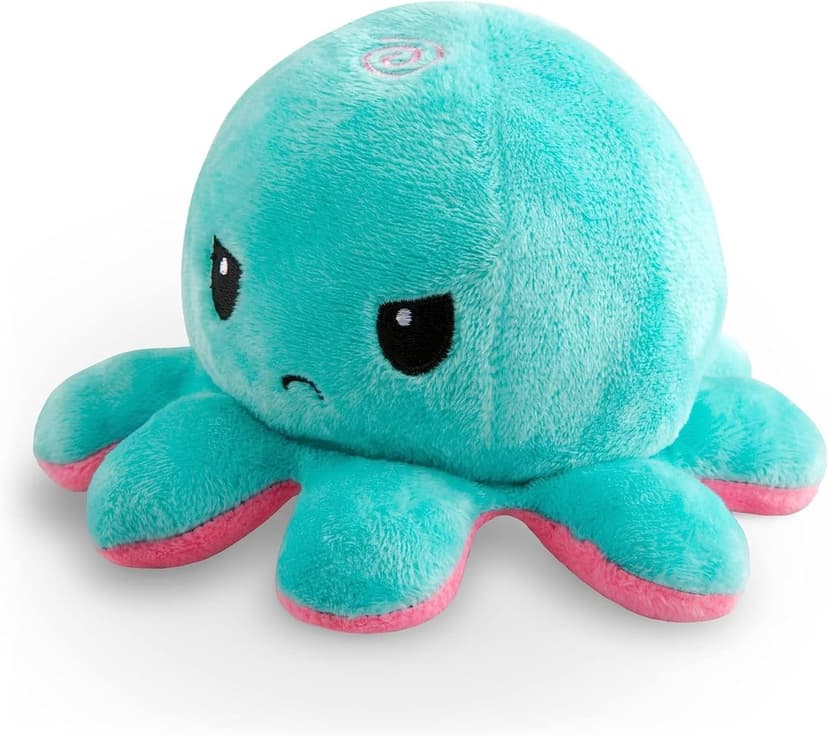 TeeTurtle Reversible Octopus Pink & Aqua 4 Inch Flip Plush B07H48YNJ2