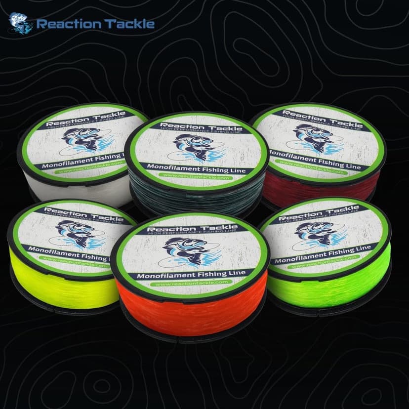 Reaction Tackle Monofilament Fishing Line - Premium Nylon Mono Line, Strong & Abrasion-Resistant, Low Memory for Smooth Long Casts - Freshwater & Saltwater