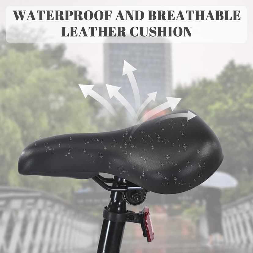 20 Inch Folding Bike with 7-Speed, Foldable Bikes for Adults, Lightweight Folding Bicycle with Basket, Fender, Front and Rear V-Brakes, Adjustable Seat