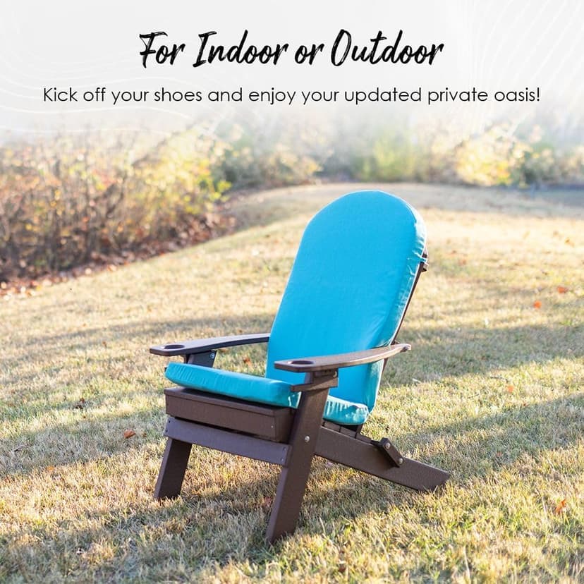 RSH DECOR Outdoor Chair Cushions Tufted Adirondack Chair Cushion Blue Tan Crab 42.5 x 21, Rocking Chair Cushion Pad, Patio Furniture Cushions for Porch or Deck, Made in USA