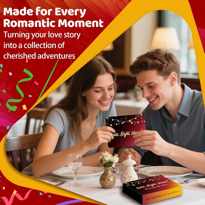 Christmas Romantic Gifts for Boyfriend Girlfriend,40 Scratch Off Date Night Ideas Card Games,Anniversary Couple Mens Gifts for Him,Her,Women,Men,Wife,Husband,Valentines Day,Wedding,Engagement