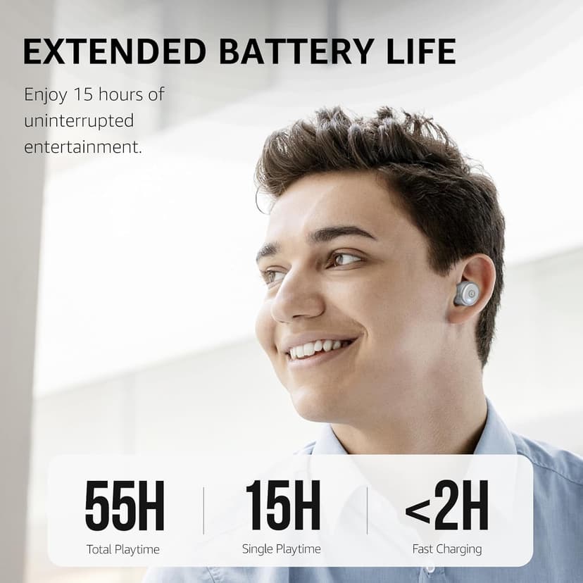 TOZO T10 Wireless Earbuds Bluetooth 5.3 Headphones, App Customize EQ, Ergonomic Design, 55H Playtime, Wireless Charging Case, IPX8 Waterproof Sound in-Ear Headset, New Version
