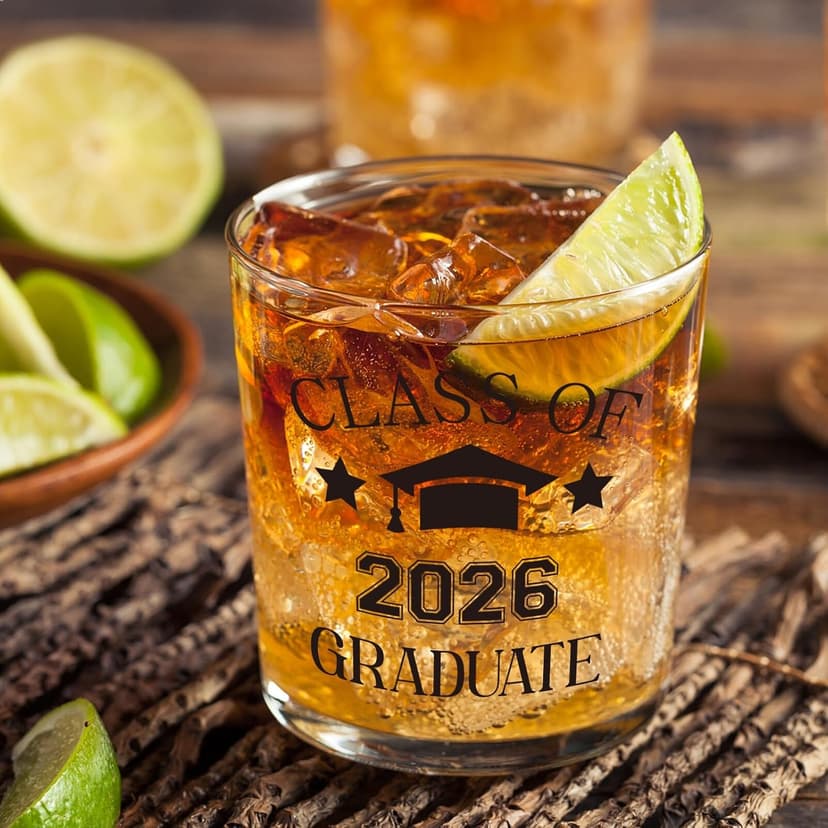 7oz Graduate Whiskey Glasses, Masters Degree Graduation Gift for Brother Son Him, College Grad Present Class of 2026 Graduate Whiskey Glass, Masters Graduation Gifts for Men B0GJLB9JFY
